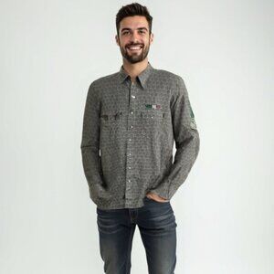 💕Wrangler Gray Patterned Men's Shirt XLT